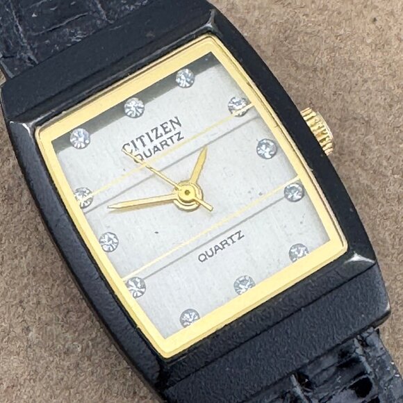 Citizen Tank Watch Gold Tone & Brown Leather Strap - Picture 3 of 9